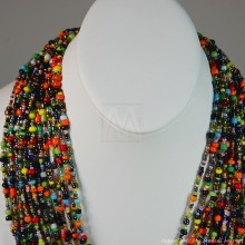 Multi Color Strand Maasai Bead Necklace 707-2-91