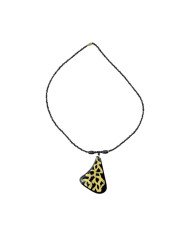 Handmade African Giraffe Print Light Cow Horn Necklace