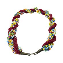 Handmade African Twisted Maasai Bead Strands Necklace Closure