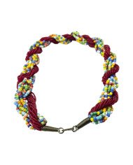 Handmade African Twisted Maasai Bead Strands Necklace Closure