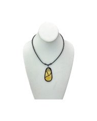 Oblong Cow Horn Leaf Pendant Necklace