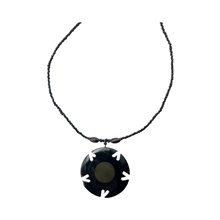 Round Cow Horn Pendant Necklace