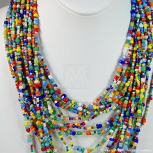 Multi Color Strand Maasai Bead Necklace 474-43