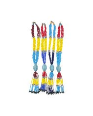Handmade African Braided Maasai Bead Brass Pendant Necklace Color Variations