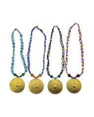 Handmade African Braided Maasai Bead Brass Pendant Necklace Variations