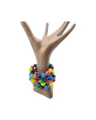 Handmade African Multicolor Recycled Paper Beads Coil Bracelet