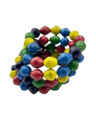 Handmade African Solid Multicolor Recycled Paper Bead Coil Bracelet