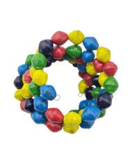 Handmade African Solid Multicolor Recycled Paper Bead Coil Bracelet Top