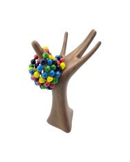 Handmade African Solid Multicolor Recycled Paper Bead Coil Bracelet Angle