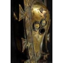 Bronze Senufo Tribal Mask Calao Bird 12"
