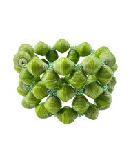 African Handmade Recycled Paper Bead Bracelet Green Close