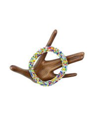Handmade Multicolor Maasai Bead African Tube Bracelet Top