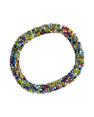 Handmade Multicolor Maasai Bead African Tube Bracelet