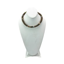 Handmade Gold Maasai Bead African Tube Necklace Bust