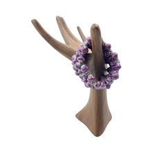 Recycled Purple Paper Bead Elastic Bracelet