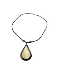 Cow Horn Tear Drop Pendant Necklace