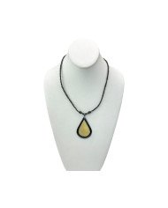 Cow Horn Tear Drop Pendant Necklace