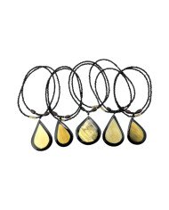 Cow Horn Tear Drop Pendant Necklace