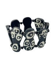 Elastic Gourd Shaped Batik Bone African Handmade Bracelet Angle
