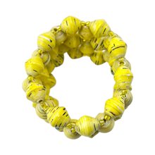 Recycled Yellow Paper Bead Elastic Bracelet