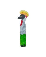 Crowned Crane Leather Bookmark