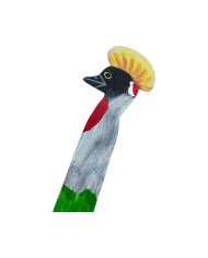 Crowned Crane Leather Bookmark Angle