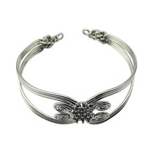 African Handmade Silver Coil Weave Bracelet Bangle Top