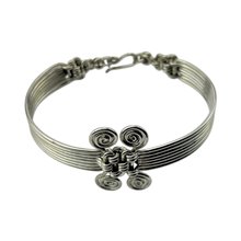 Handmade Silver Wire Weave African Bracelet Close