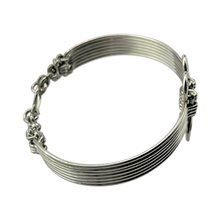 Handmade Silver Wire Weave African Bracelet Side