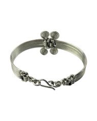 Handmade Silver Wire Weave African Bracelet Closure