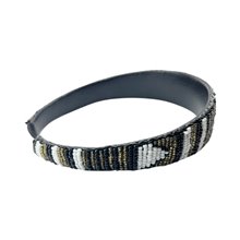 Maasai Bead Leather Headband White Arrow Angle