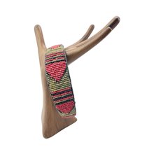 Maasai Bead Leather Headband Red Arrow Display