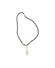 Maasai Bead White Cow Bone Pendant Necklace