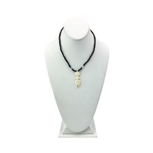 Maasai Bead White Cow Bone Pendant Necklace Display