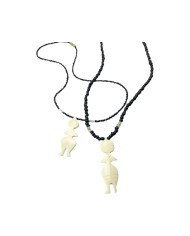 Maasai Bead White Cow Bone Pendant Necklace Variations