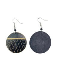 African Handmade Round Gourd Earrings Back