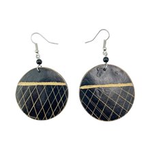 Handmade African Round Gourd Earrings