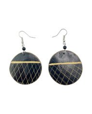 Handmade African Round Gourd Earrings