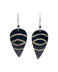 Handmade African Gourd Teardrop Earrings