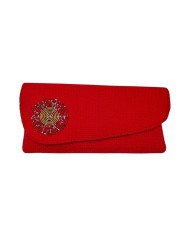 Handmade African Jute Clutch Purse Red