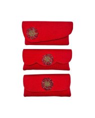Variations Red African Jute Clutch Purse
