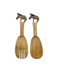 Hand Carved Zebra Wood Spoons