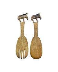 Hand Carved Zebra Wood Spoons Back