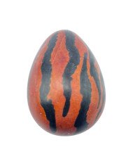 Brown Tiger Print Kisii Soapstone Easter Egg