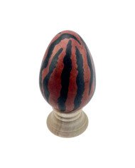 Brown Tiger Print African Kisii Soapstone Easter Egg
