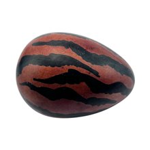 African Brown Tiger Print Kisii Soapstone Easter Egg