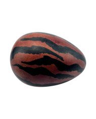 African Brown Tiger Print Kisii Soapstone Easter Egg