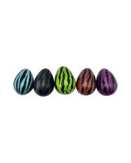 Tiger Stripe Print African Kisii Soapstone Easter Eggs