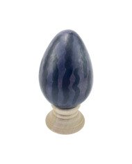 Dark Blue Tiger Print African Kisii Soapstone Easter Egg