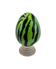 African Green Tiger Print Kisii Soapstone Easter Egg